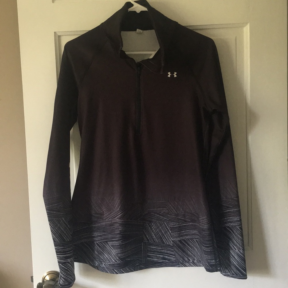 L/S Gray Under Armour  quarter zip top